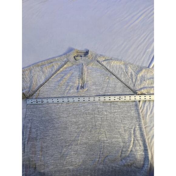 Tommy Bahama 100% Cotton 1/4 Zip Sweater - Gray - Size Medium - Picture 5 of 7